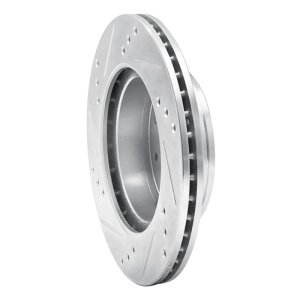 Dodge ATOS Brake Rotor (1) - Front Right - R1 Concepts - Drilled & Slotted - Silver - `98-`12